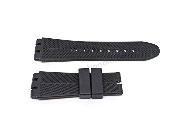 Fits/For Swatch Irony the Chrono YOS Series YOS440 , YOS449 , YOS401G , YOS447 , YOS448 - 23mm Black Replacement Rubber Watch Band Strap