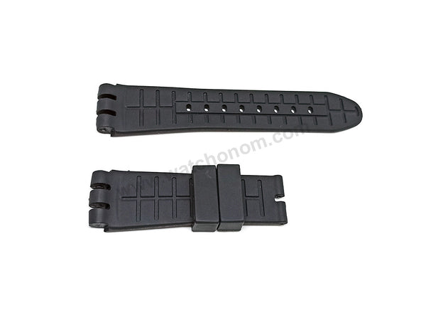 Fits/For Swatch Irony the Chrono YOS Series YOS440 , YOS449 , YOS401G , YOS447 , YOS448 - 23mm Black Replacement Rubber Watch Band Strap