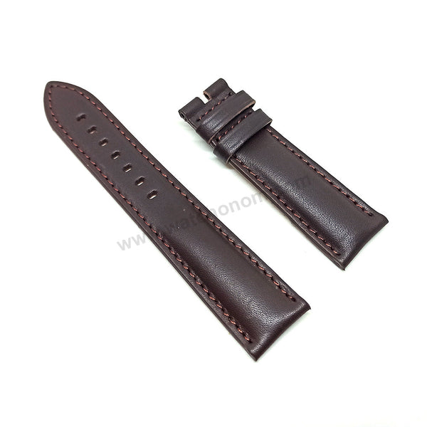 Fossil FS5440 , FS5464 , FS5499 , FS5633 , FS5966 , FS6019 , FS6006 Minimalist - Fits with 22mm Dark Brown Genuine Leather Replacement Watch Band Strap