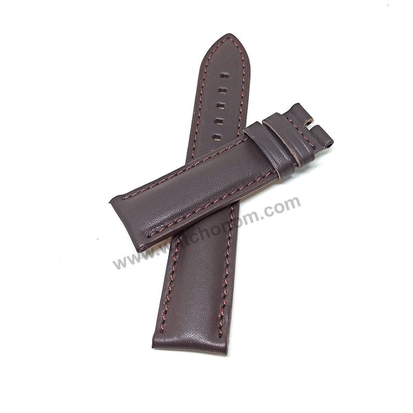 Fossil BQ2122 , BQ2374 , BQ2375 Flynn - FS5635 Chapman - FS5663 , FS5664 Copeland Fits with 22mm Dark Brown Genuine Leather Replacement Watch Band Strap