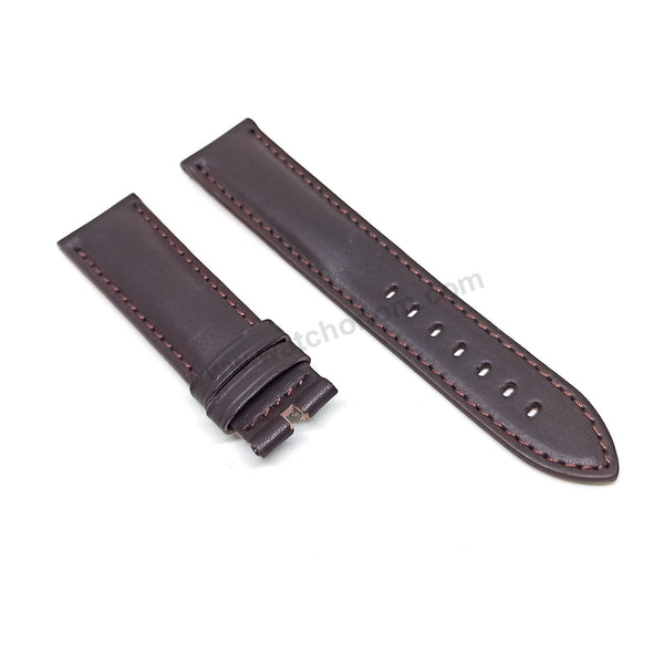 Fossil FS4533 , FS4735 , ME3052 , ME3099 , ME3100 , FS5068 , FTW1118 , FS5356 Grant - Fits with 22mm Dark Brown Genuine Leather Replacement Watch Band Strap