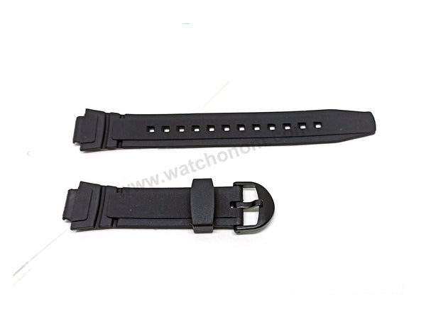 Fits/For Casio AQ-180W , W-213 - 14mm Black Rubber Replacement Watch Band Strap