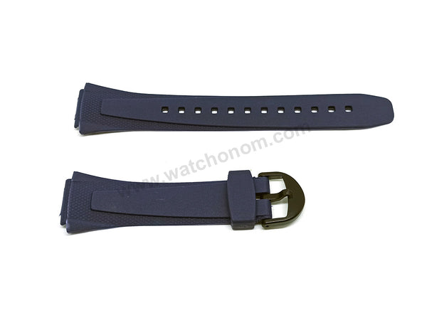 Fits/For Casio W-752 , W-753 , W-755 - 18mm Navy Blue Rubber Replacement Watch Band Strap