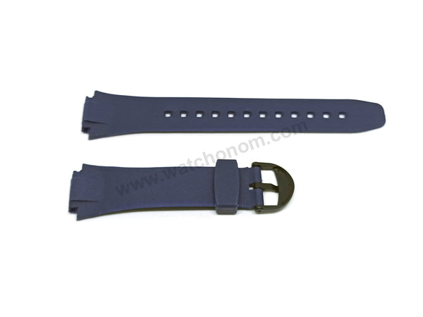 Fits/For Casio W-752 , W-753 , W-755 - 18mm Navy Blue Rubber Replacement Watch Band Strap