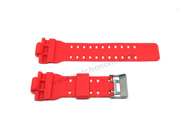 Fits/For Casio G-Shock GA-100/110/120/150/200/300/400/700 RED Rubber Replacement Watch Band Strap