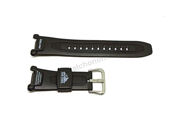 Fits/For Casio Protrek PRG-40 , PRG-240 - Black Rubber Replacement Watch Band Strap Belt