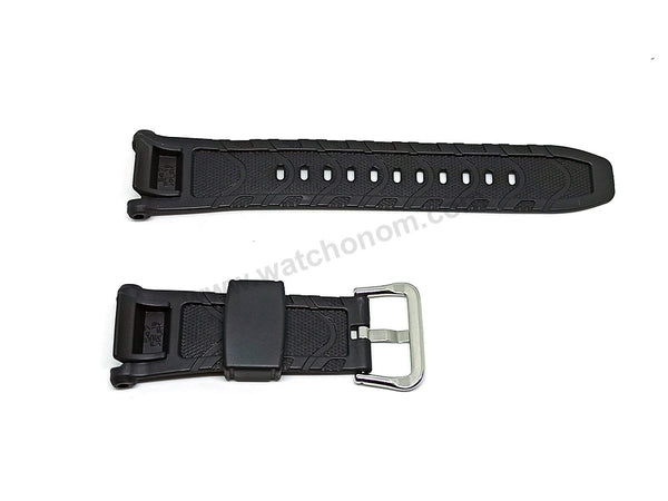 Fits/For Casio Protrek PRG-40 , PRG-240 - Black Rubber Replacement Watch Band Strap Belt