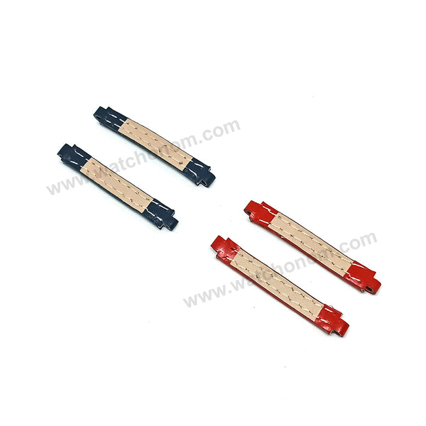 Fits/For Tommy Hilfiger F80132 / 1780068 - 4mm Blue Red Genuine Leather Handmade Replacement Watch Band Strap PARTS