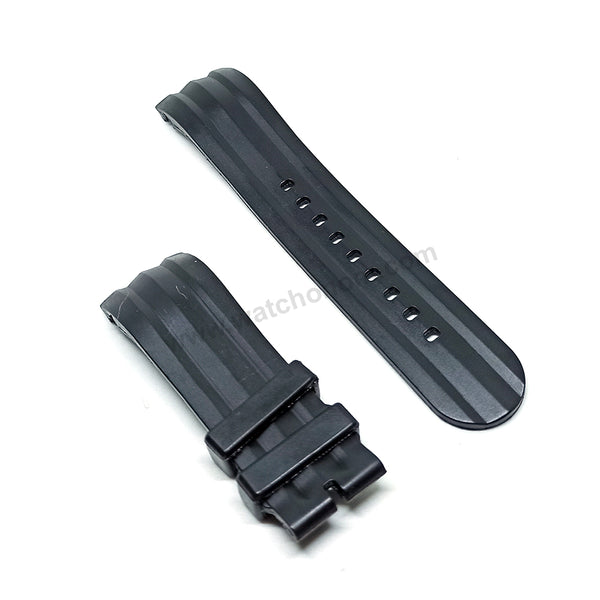 Nautica A18722G A17591G A43005G 24mm Black Rubber Watch Band Strap