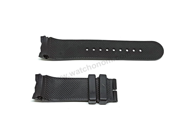 Nautica A18722G A17591G A43005G 24mm Black Rubber Watch Band Strap
