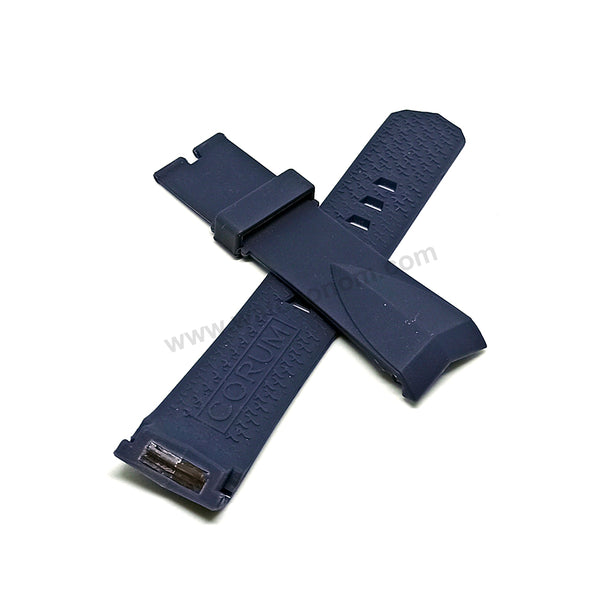 Fits/For Corum Admiral's Cup - 22mm Navy Blue Rubber Silicone Replacement Watch Band Strap