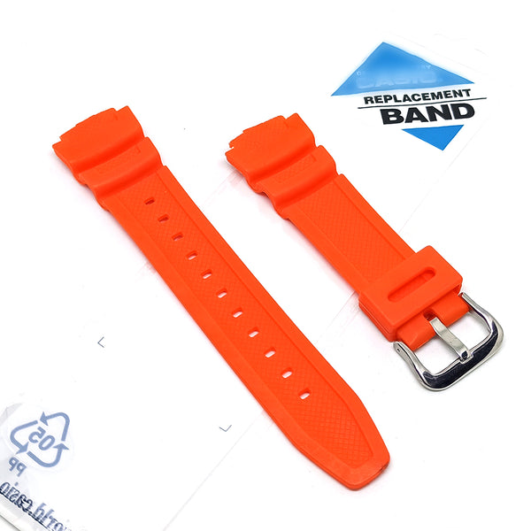 Strap for Casio G-Shock AQ-S810W/S800W AE-1000W 1200 SGW-400H/300H/500H W-735H W-216H Rubber Silicone Orange Watch Band Bracelet 18mm