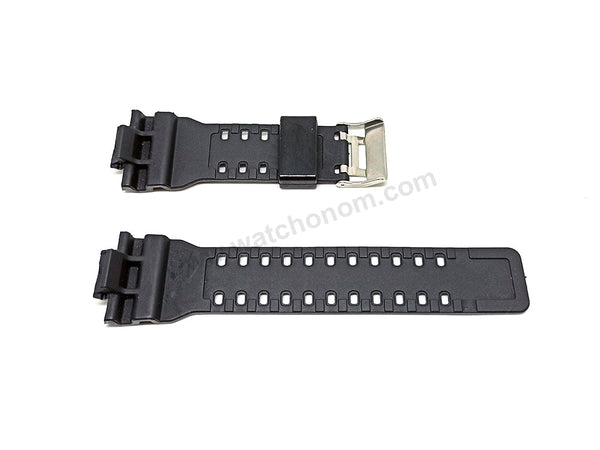 Fits/For Casio G-Shock GD-100 , GD-8900 , GAC-100 , GDF-100 BRIGHT BLACK Rubber Replacement Watch Band Strap