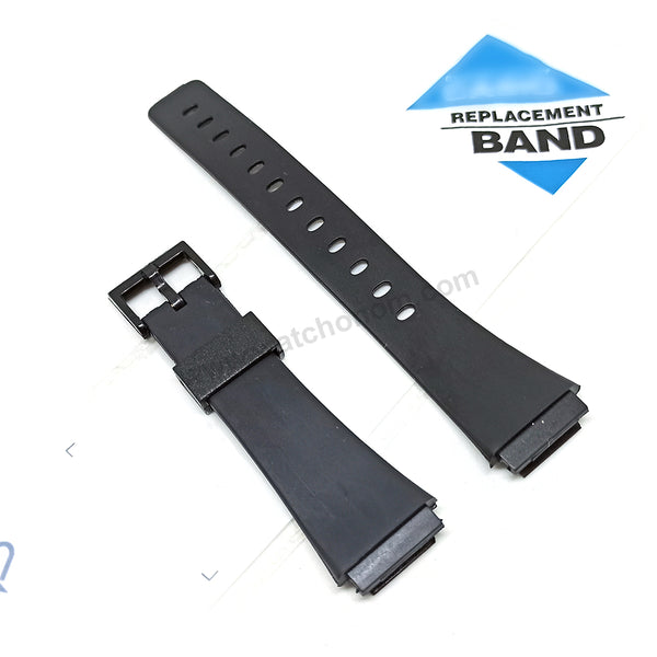 Fits/For Casio MRW-10 , MW-35 , MW-32 , W-90 , W-91 - 18mm Black Rubber Replacement Watch Band Strap