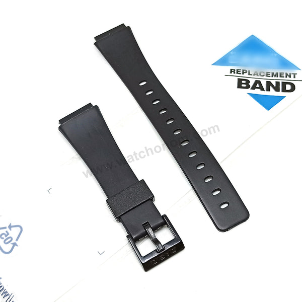 Fits/For Casio MRW-10 , MW-35 , MW-32 , W-90 , W-91 - 18mm Black Rubber Replacement Watch Band Strap