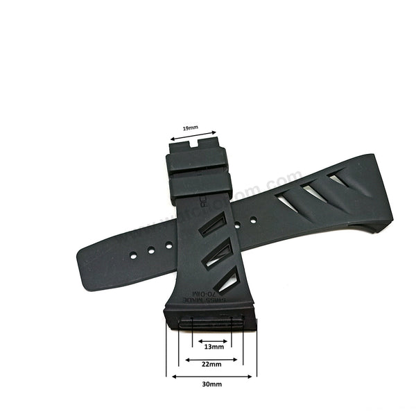 Fits/For Richard Mille RM 70-01 Tourbillon Alain Prost - 22mm Black Rubber Replacement Watch Band Strap