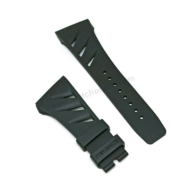 Fits/For Richard Mille RM 70-01 Tourbillon Alain Prost - 22mm Black Rubber Replacement Watch Band Strap