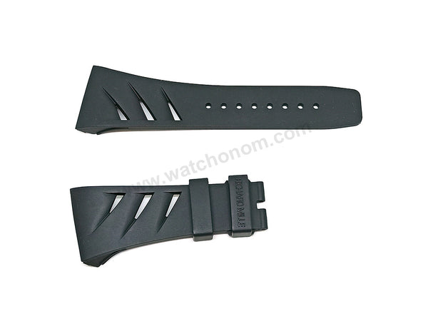 Fits/For Richard Mille RM 70-01 Tourbillon Alain Prost - 22mm Black Rubber Replacement Watch Band Strap