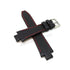 Lacoste 3520D fits with 18mm Handmade Red Stitch on Black Genuine Leather Replacement  Watch Band Strap