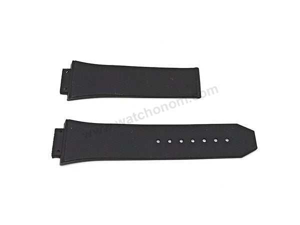 Compatible with Hublot Bigbang 42mm - 17mm White on Black Replacement Watch Band Strap