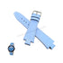 Lacoste 3520D fits with 18mm Handmade White Stitch on Baby Blue Genuine Leather Replacement  Watch Band Strap Belt