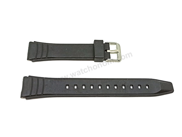 2x SETS Black Rubber Watch Bands Straps Belts Fits with Casio AW-49H , AW-49HE