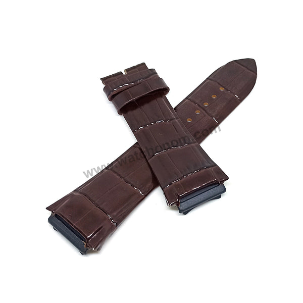 Fits/For Guess Rigor W0040G3 , W0040G2 , W0040G10 , W0408G2 - 22mm Dark Brown Genuine Leather Replacement Watch Band Strap Belt