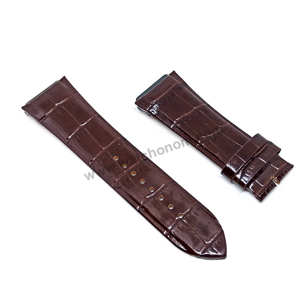 Fits/For Guess Rigor W0040G3 , W0040G2 , W0040G10 , W0408G2 - 22mm Dark Brown Genuine Leather Replacement Watch Band Strap Belt