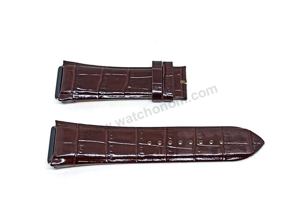 Fits/For Guess Rigor W0040G3 , W0040G2 , W0040G10 , W0408G2 - 22mm Dark Brown Genuine Leather Replacement Watch Band Strap Belt