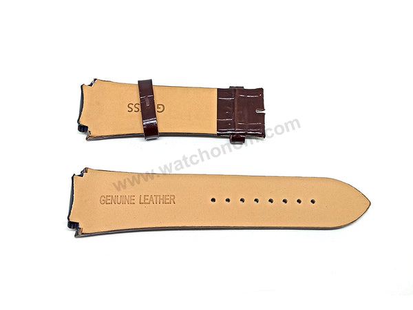 Fits/For Guess Rigor W0040G3 , W0040G2 , W0040G10 , W0408G2 - 22mm Dark Brown Genuine Leather Replacement Watch Band Strap Belt