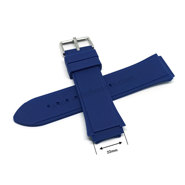 Fits/For Guess Rigor W0247G3 , W0248G5 - 22mm Navy Blue Rubber Silicone Replacement Watch Band Strap Belt