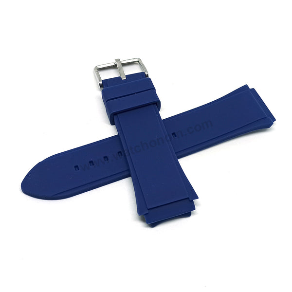 Fits/For Guess Rigor W0247G3 , W0248G5 - 22mm Navy Blue Rubber Silicone Replacement Watch Band Strap Belt