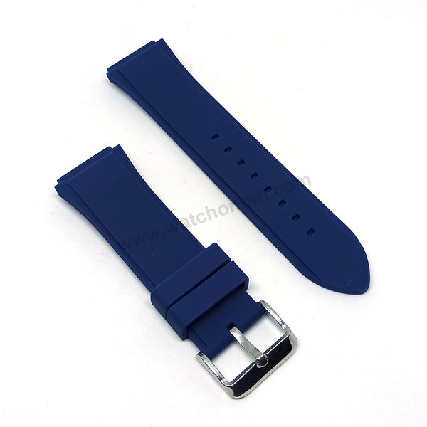 Fits/For Guess Rigor W0247G3 , W0248G5 - 22mm Navy Blue Rubber Silicone Replacement Watch Band Strap Belt