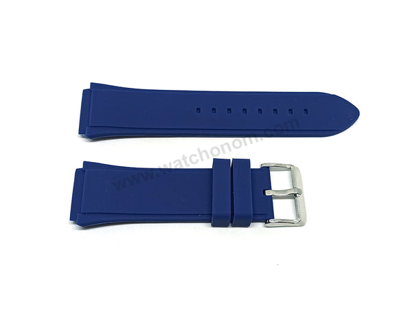 Fits/For Guess Rigor W0247G3 , W0248G5 - 22mm Navy Blue Rubber Silicone Replacement Watch Band Strap Belt