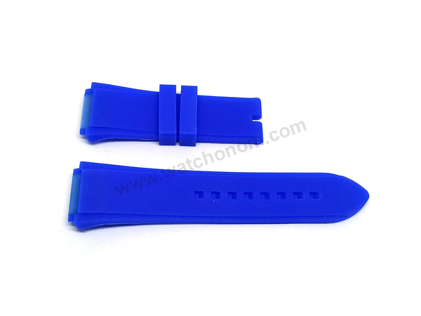 Fits/For Guess Rigor W0248G5 , W0247G3 - 22mm Summer Light Blue Rubber Silicone Replacement Watch Band Strap Belt