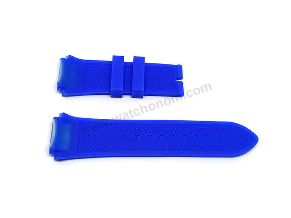 Fits/For Guess Rigor W0248G5 , W0247G3 - 22mm Summer Light Blue Rubber Silicone Replacement Watch Band Strap Belt