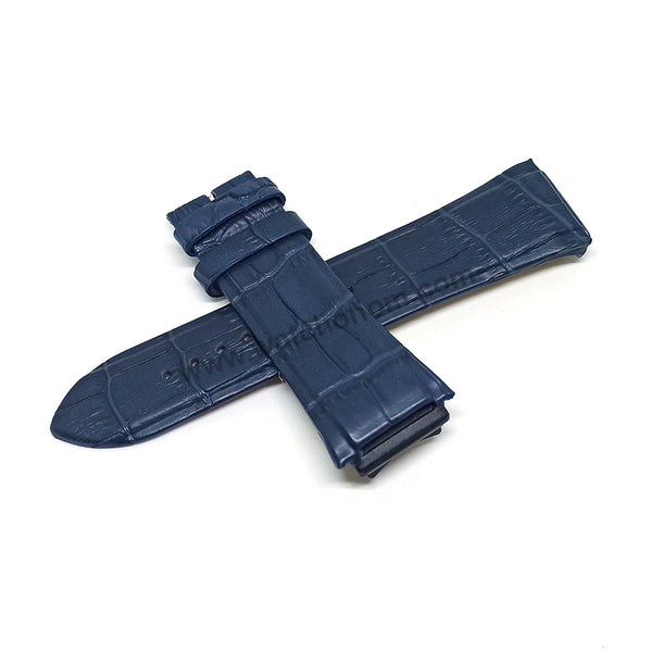 Fits/For Guess Rigor W0040G7 , W0407G2 , W0040G6 , W0040G9 - 22mm Navy Blue Genuine Leather Replacement Watch Band Strap Belt