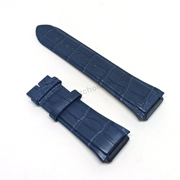 Fits/For Guess Rigor W0040G7 , W0407G2 , W0040G6 , W0040G9 - 22mm Navy Blue Genuine Leather Replacement Watch Band Strap Belt