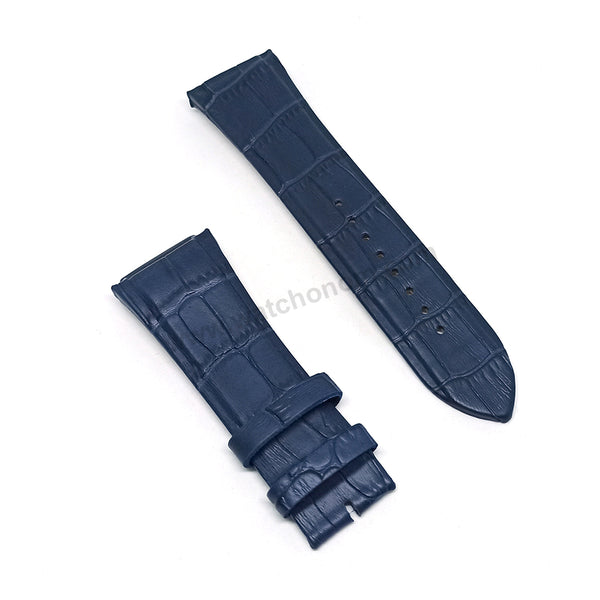 Fits/For Guess Rigor W0040G7 , W0407G2 , W0040G6 , W0040G9 - 22mm Navy Blue Genuine Leather Replacement Watch Band Strap Belt