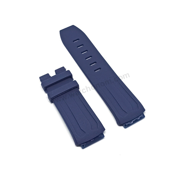 26mm Navy Blue Rubber Silicone Screw mount Lug Replacement Watch Band Strap Compatible with AP Audemars Piquet Royal Oak OFFSHORE 26560IO , 26577TI , 26221FT