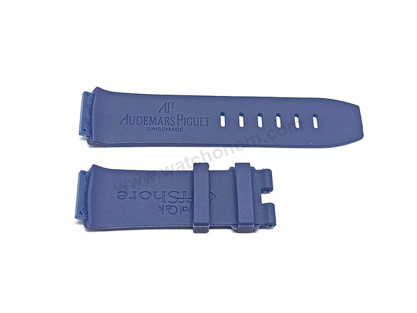 26mm Navy Blue Rubber Silicone Screw mount Lug Replacement Watch Band Strap Compatible with AP Audemars Piquet Royal Oak OFFSHORE 26560IO , 26577TI , 26221FT