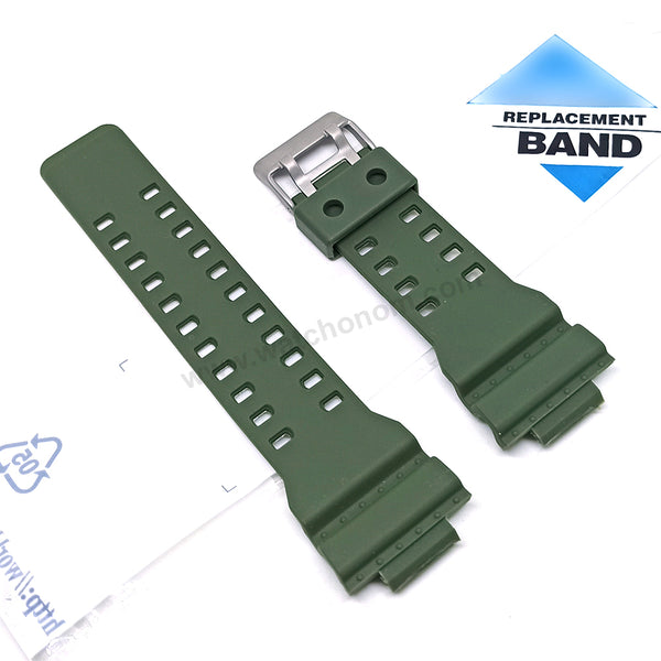 Fits/For Casio G-Shock G-8900 , GR-8900 , GW-8900 - Army Green Rubber Replacement Watch Band Strap Belt