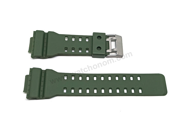 Fits/For Casio G-Shock GD-100 , GD-8900 , GAC-100 , GDF-100 - Army Green Rubber Replacement Watch Band Strap Belt