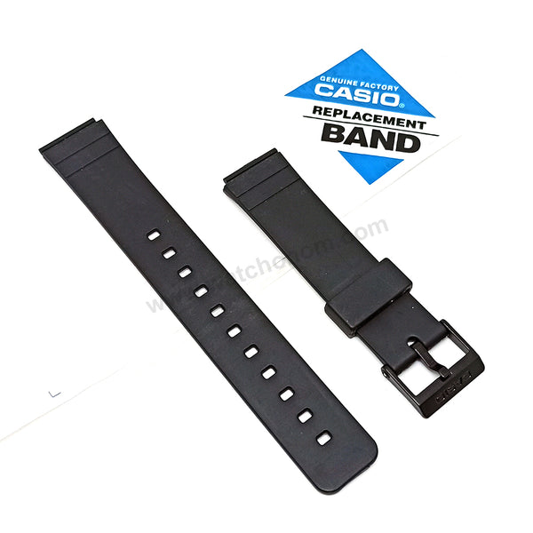 Genuine Casio MQ-55 , MQ-56 fits/for Authentic 17mm Black Rubber Replacement Watch Band Strap Belt