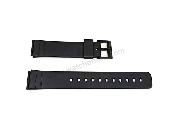 Genuine Casio MQ-55 , MQ-56 fits/for Authentic 17mm Black Rubber Replacement Watch Band Strap Belt