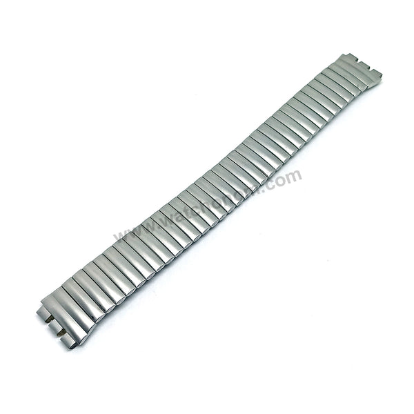 Fits/For Swatch - 17mm Flexible / Expandable Metal Matte Surface Replacement Watch Bracelet Band Strap