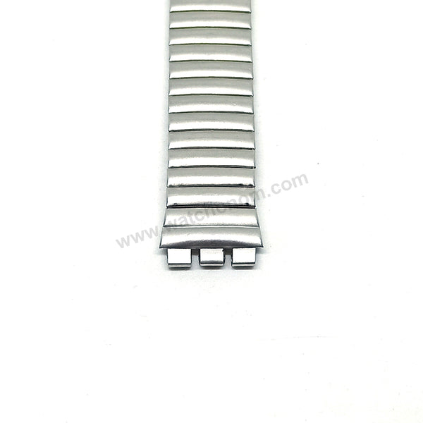 Fits/For Swatch - 17mm Flexible / Expandable Metal Matte Surface Replacement Watch Bracelet Band Strap