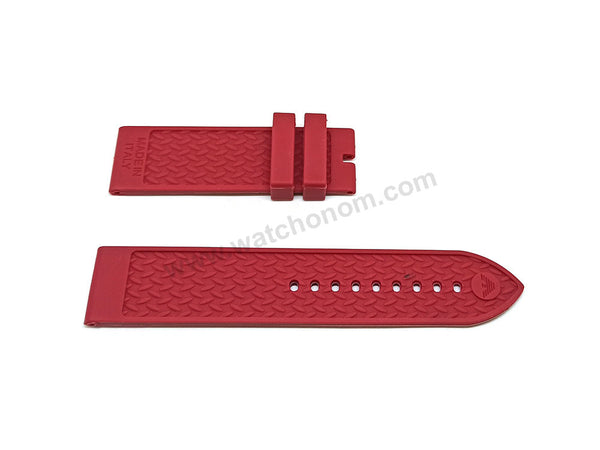 Fits/For Emporio Armani AR6114 - 23mm RED Rubber Silicone Replacement Watch Band Strap Belt