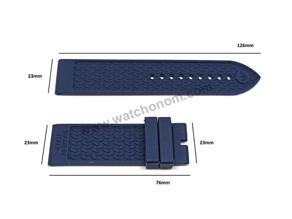 Fits/For Emporio Armani AR0687 , AR6113 - 23mm Navy Blue Rubber Silicone Replacement Watch Band Strap Belt