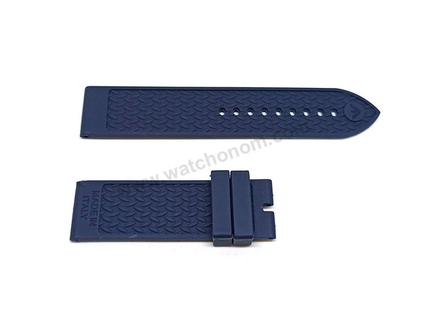 Fits/For Emporio Armani AR0687 , AR6113 - 23mm Navy Blue Rubber Silicone Replacement Watch Band Strap Belt